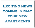 Announcement that there will be 5 new apartments available in May 2022